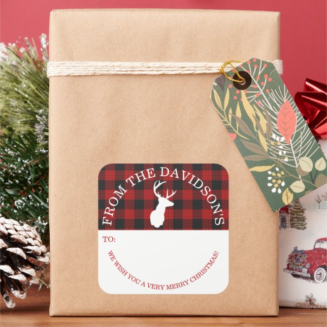 Very Merry Plaid To From Gift Tag (Holiday)