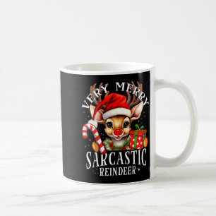 Very Merry Sarcastic Reindeer Matching Christmas Coffee Mug