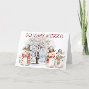 Very Merry Snowmen Holiday Card