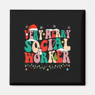 Very Merry Social Worker Xmas Cool Christmas Socia Magnet