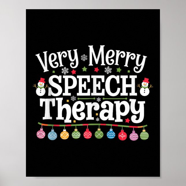 Very Merry Speech Therapy Christmas Speech Therapi Poster (Front)