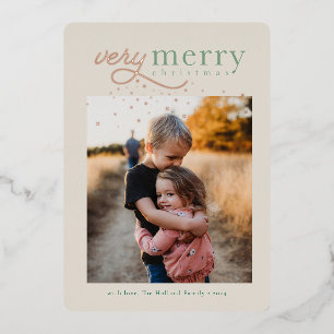 Very Merry Stars Foil Invitation