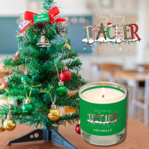 Very Merry Teacher Colourful Christmas Lights 