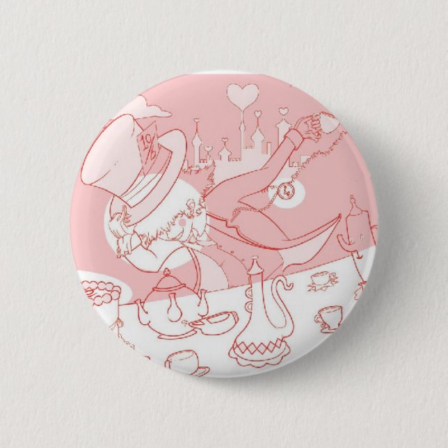 Very Merry Unbirthday Mad Hatter 6 Cm Round Badge (Front)