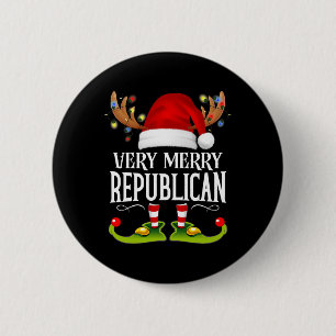Very Merry X-mas Republican Matching Christmas 6 Cm Round Badge