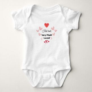 Very Much Loved - Cute Smiling Heart Affirmation  Baby Bodysuit