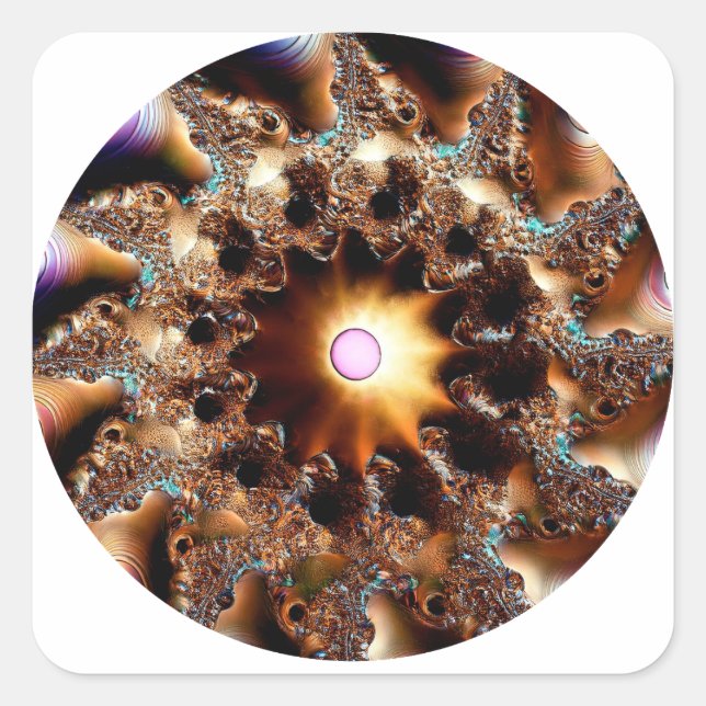 Very Much Manipulated Mandelbrot Fractal Square Sticker (Front)