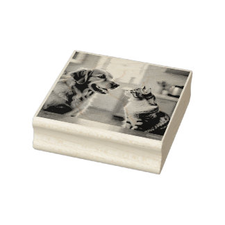 Very nice cat and dog design on rubber stamp