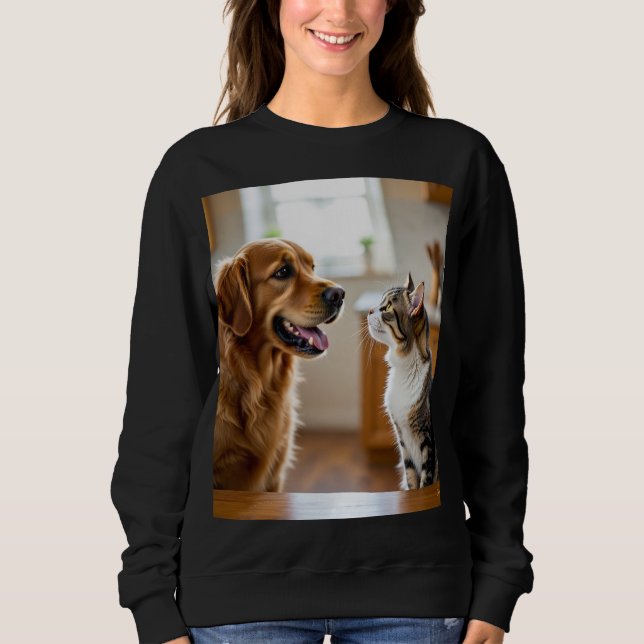 Very nice cat and dog design on Tshirt  (Front)