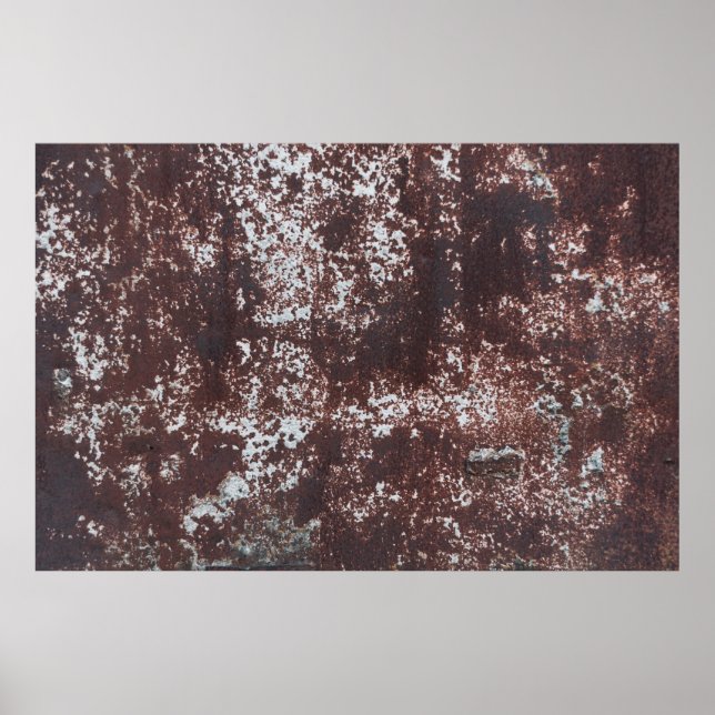 Very old rusted sheet iron. Textured metal surface Poster (Front)
