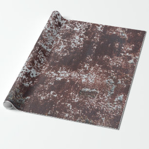 Very old rusted sheet iron. Textured metal surface Wrapping Paper