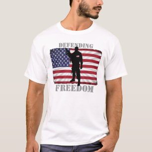 Very Patriotic Defending Freedom American Flag T-Shirt