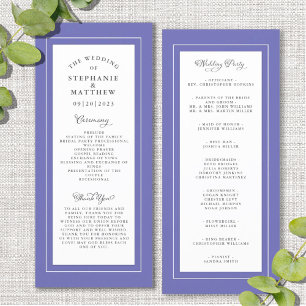Very Peri Blue Wedding Service Ceremony Elegant Program