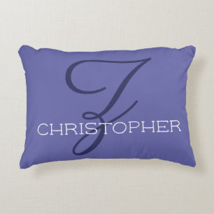 Very Peri Blue Z Initial Calligraphy Name Trendy Decorative Cushion