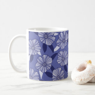Very Peri Floral Line Art Coffee Mug
