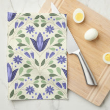 Very Peri Garden Trellis Kitchen Towel