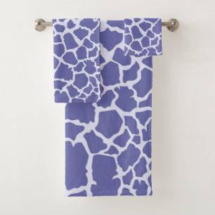 Very Peri Giraffe Print Bath Towel Set