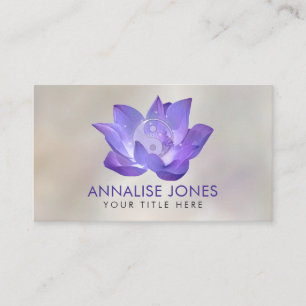 Very Peri Lotus and Yin Yang Business Card