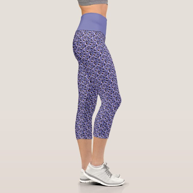 Very Peri Purple Abstract Animal Print Capri Leggings (Right)