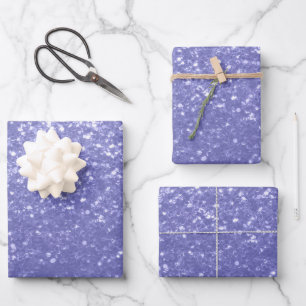Very peri purple violet sparkles glitter wrapping paper sheet