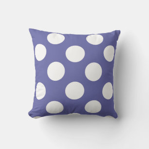 Very Peri   purple white polka dots periwinkle Cushion