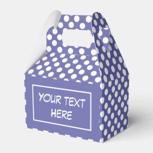 Very Peri purple white polka dots periwinkle Favour Box