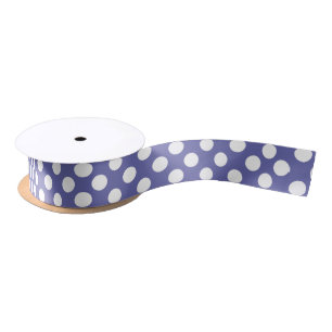 Very Peri   purple white polka dots periwinkle     Satin Ribbon
