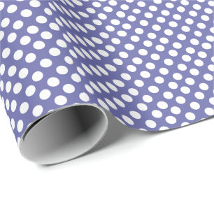 Very Peri   purple white polka dots periwinkle    Wrapping Paper