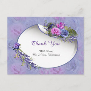 Very-peri Watercolor,Roses,Tulips Postcard