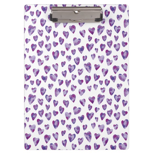 Very Peri Watercolour Heart Clipboard (Front)
