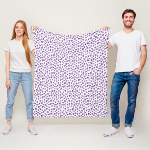 Very Peri Watercolour Heart Fleece Blanket