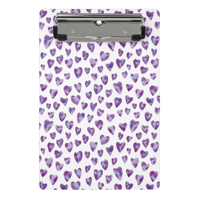 Very Peri Watercolour Heart Mini Clipboard (Front)