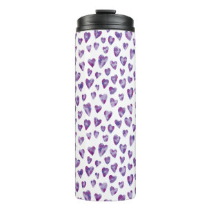 Very Peri Watercolour Heart Thermal Tumbler