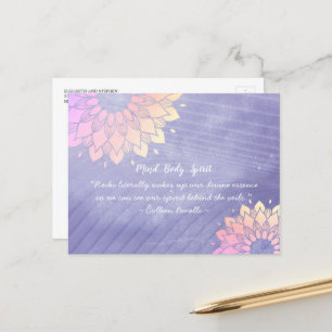 Very Peri Yoga Instructor Rose Gold Mandala Quotes Postcard