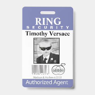 Very Perri Ring Bearer Security Badge ID Badge