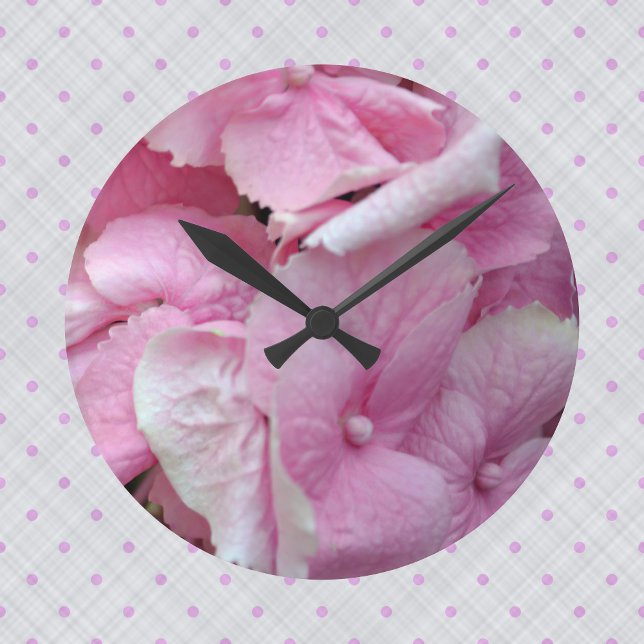 Very Pink Hydrangeas Wall Clock (Creator Uploaded)