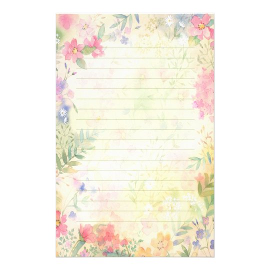 very pretty floral lined stationery paper zazzlecomau
