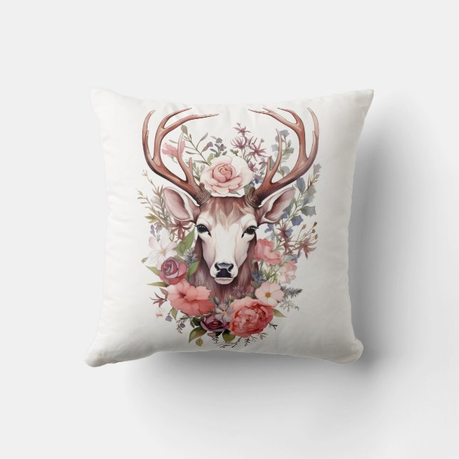 🦌🎄 Very Pretty Merry Christmas Reindeer Pillow  (Back)