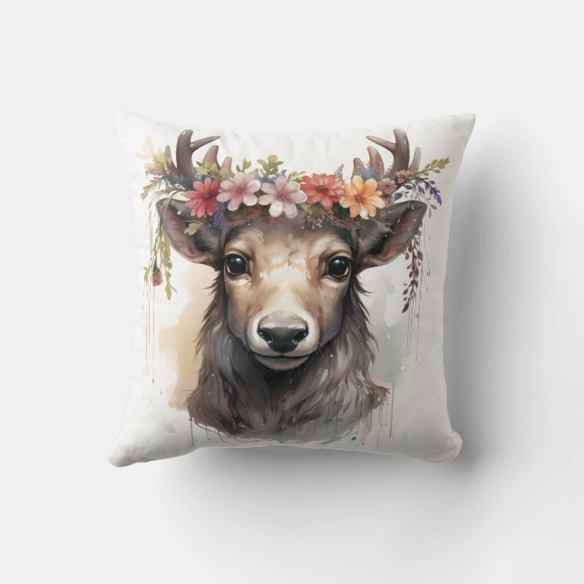 🦌🎄 Very Pretty Merry Christmas Reindeer Pillow  (Back)