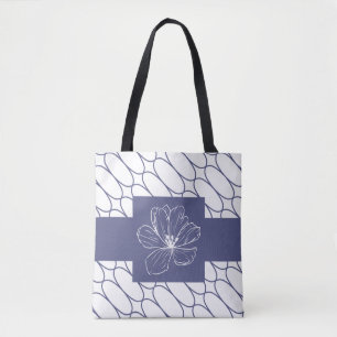 Very pretty monogram script purple design tote bag