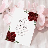 Very Romantic Red Roses Wedding Invitation