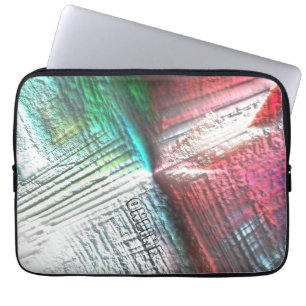 Very rough rocky virtual in peach and aqua & green laptop sleeve