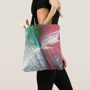 Very rough rocky virtual in peach and aqua & green tote bag