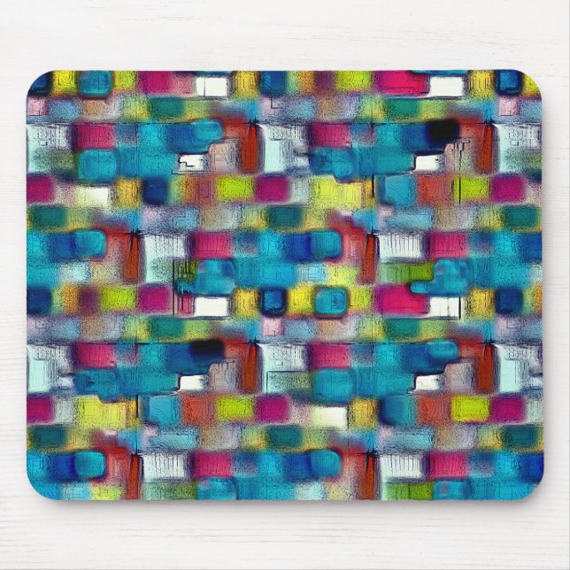Very rough texture of colourful square shapes thro mouse pad (Front)