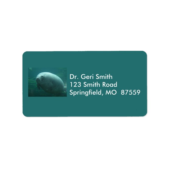 Very Round Manatee With Nice Face Label (Front)