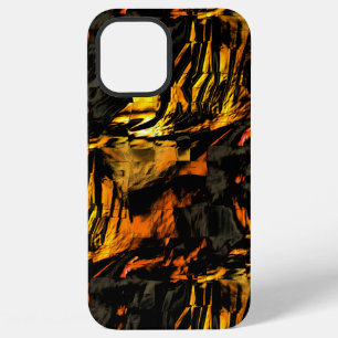 Very rustic burnt golden, abstract mosaic drawing iPhone 12 pro max case