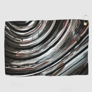 Very rustic silvery stripes or circular cutouts golf towel