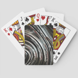 Very rustic silvery stripes or circular cutouts playing cards