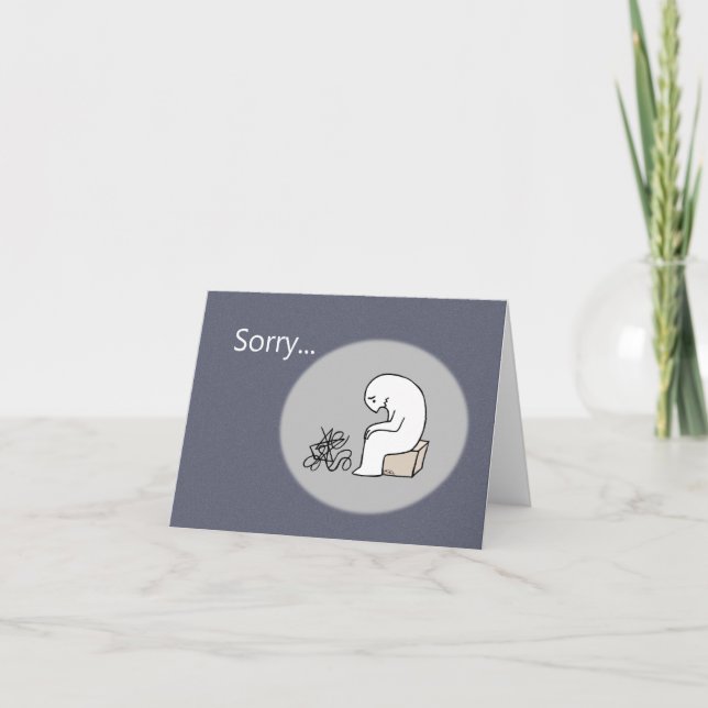 Very Sad Man Apologies Sincere Sorry Forgive Me  Card (Front)