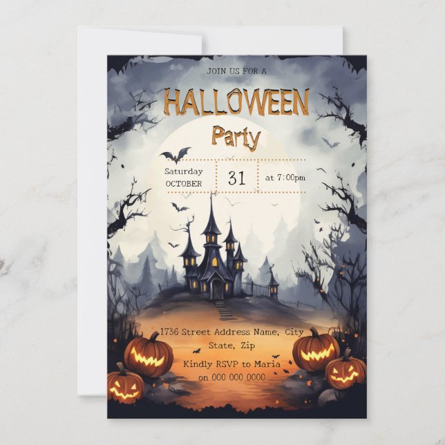 Very Scary Halloween party Invitation (Front)